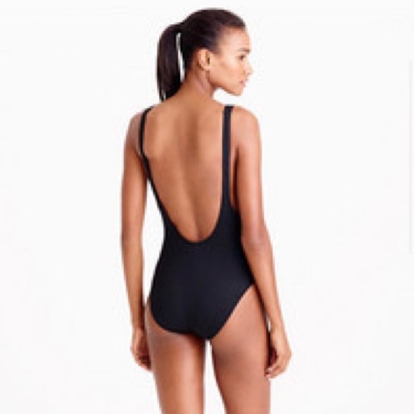 NWT J. Crew Plunging Scoopback One-Piece Swimsuit - Picture 2 of 5